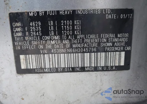 2017 Subaru Legacy 3.6R Limited из США, поврежденный, VIN 4S3BNEN66H3045796